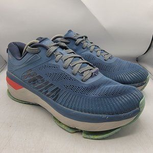 Hoka One One Bondi 7 Shoes Mens Size 11.5 Blue Running Shoes 1110518 RTOS